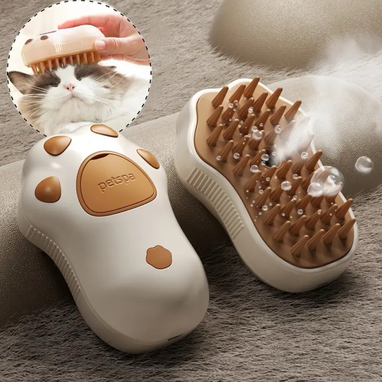 Escova Vapor Pet Elétrica 3 Em 1 cães e gatos ! Massagem, Tira Pelos.