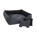 Cama Para Cachorro Porte Médio 80x60 - com Ossinho e Almofada | Lavável com Zíper