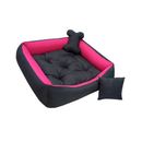 Cama Para Cachorro Porte Médio 80x60 - com Ossinho e Almofada | Lavável com Zíper