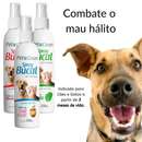 KIT COMPLETO HIGIENE BUCAL CÃES E GATOS CREME DENTAL E SPRAY PET CLEAN + ESCOVA - ELIMINA MAU HALITO
