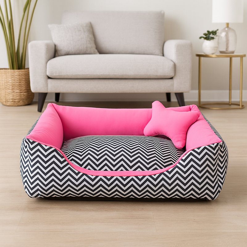Cama Pet Caminha para Cachorro ou Gato M 100% Algodão + Ossinho
