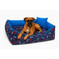 Cama Para Cachorro Porte Médio 80x60 - com Ossinho e Almofada | Lavável com Zíper