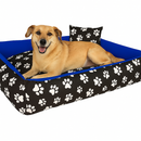 Cama Para Cachorro Porte Médio 80x60 - com Ossinho e Almofada | Lavável com Zíper