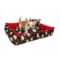 Cama Para Cachorro Porte Médio 80x60 - com Ossinho e Almofada | Lavável com Zíper