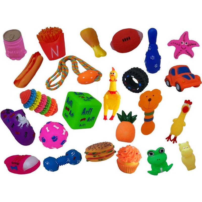 Kit 10 Mordedores Pet para Cachorros Pequenos e Médios-Brinquedos com Franguinho 16cm