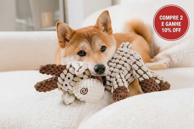 Brinquedo De Pelúcia Para Mastigar Cachorro – Interativo Animais De Estimação Que Faz Barulho Limpeza , Morder E Entrete