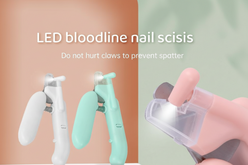 Cortador De Unhas Para Animais De Estimação Com Luz LED-Kit Cães E Gatos , Rosa Fofo , Ferramenta De Limpeza Segura Evit